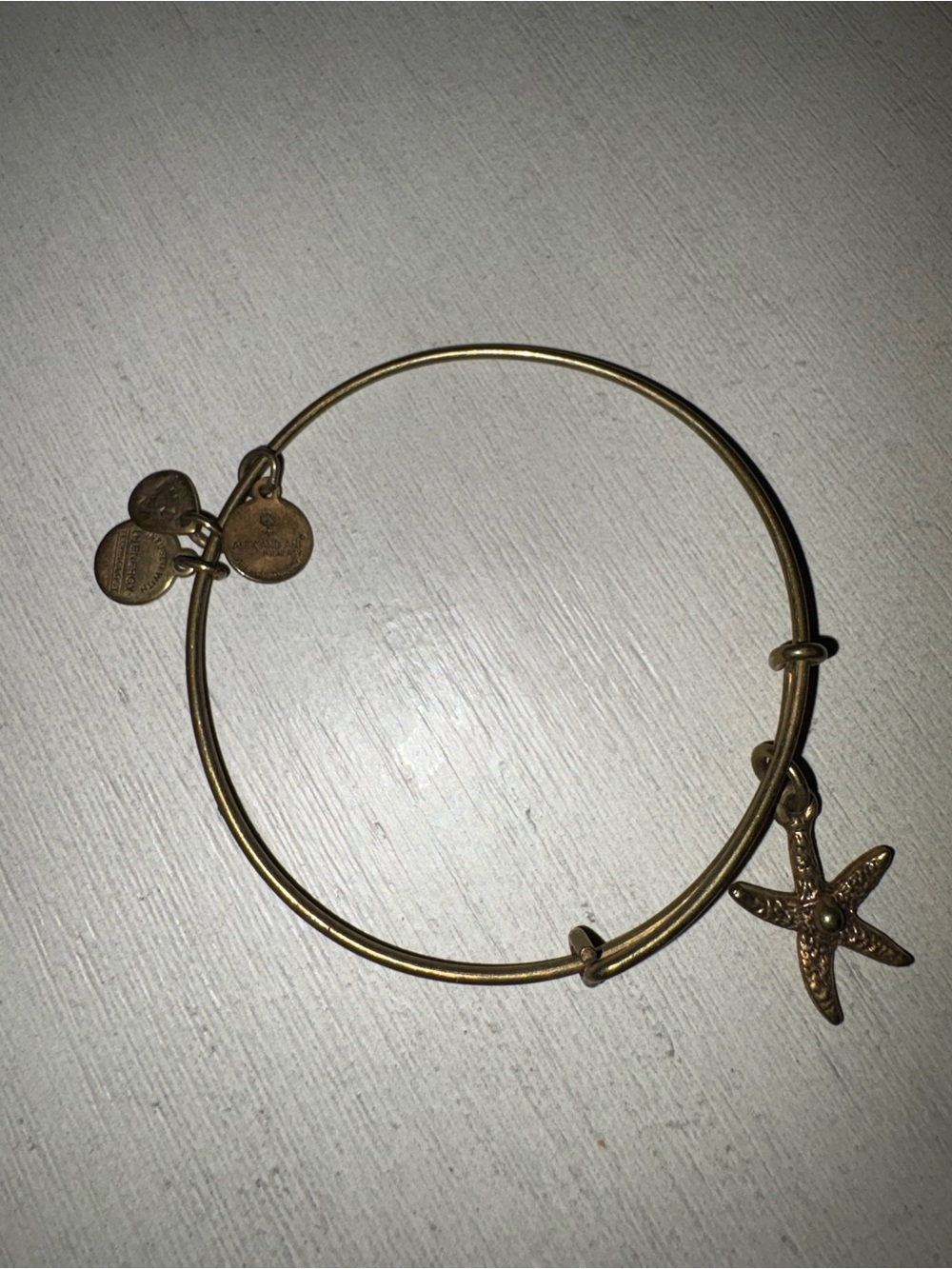 Alex and Ani Gold Starfish Charm Bangle Bracelet